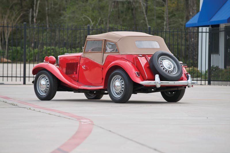 1950 MG TD Roadster Roof Up Rear View