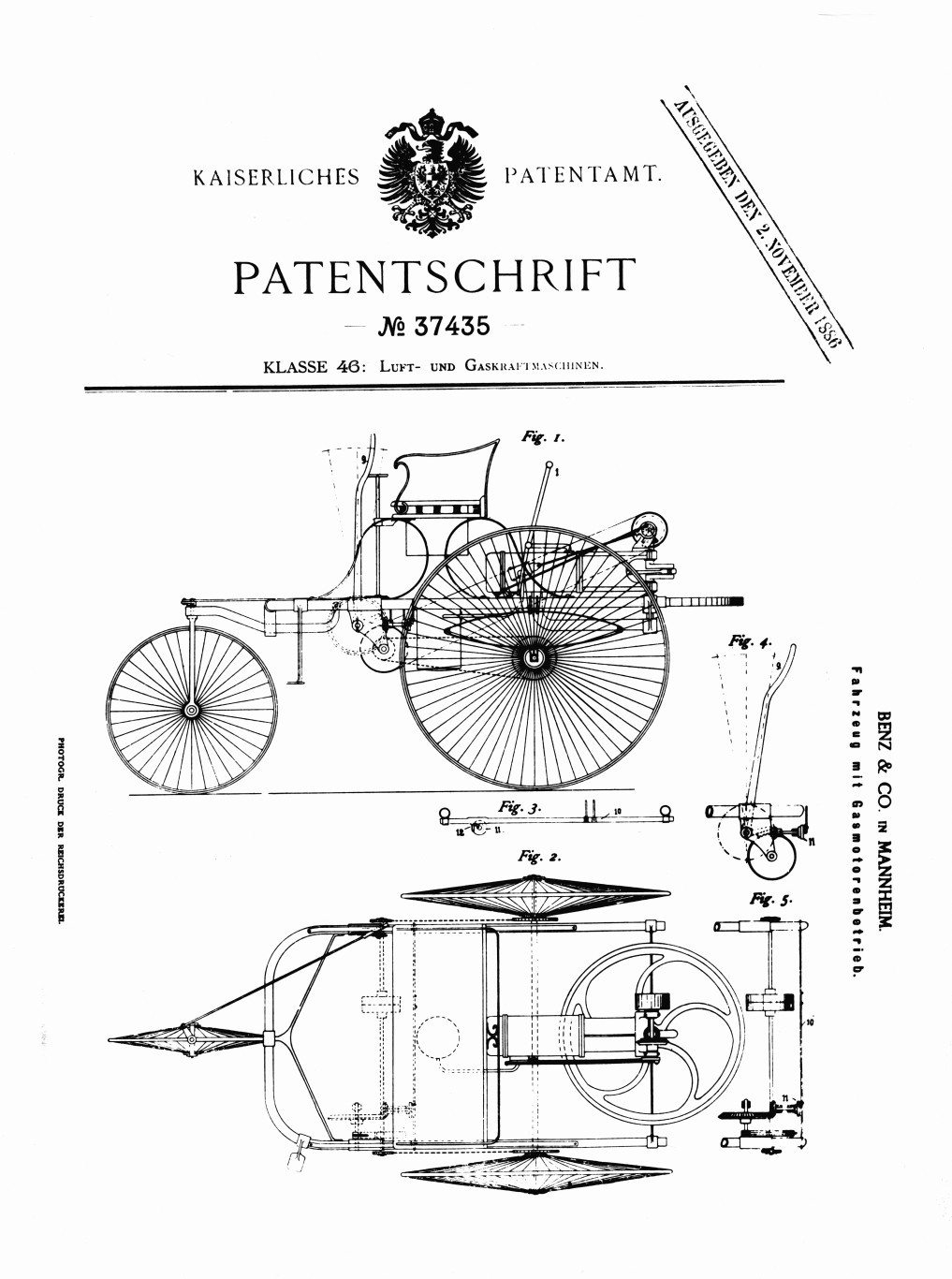 Karl Benz Patent