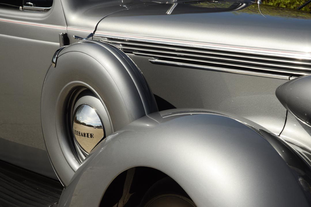 1937 Studebaker Coupe Express Truck Fender and Spare Wheel Closeup